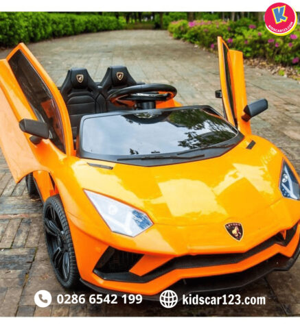 Siêu xe ô tô điện Lamborghini LT998 màu vàng nổi bật, thiết kế mạnh mẽ