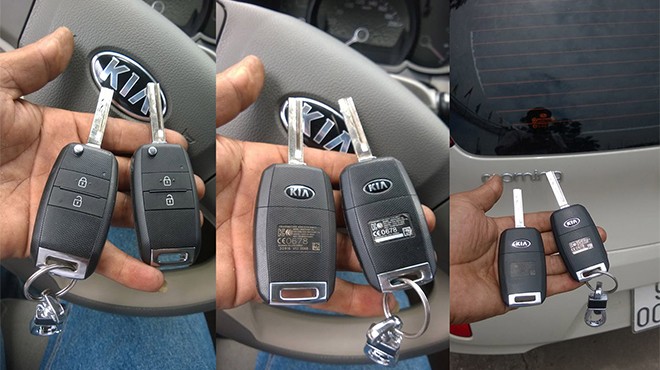 Chìa khóa xe KIA, minh họa quy trình thay pin an toàn