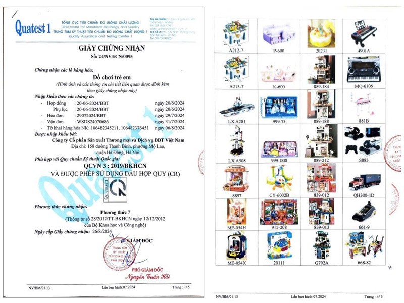 Chứng nhận kiểm định chất lượng đồ chơi BBT Global