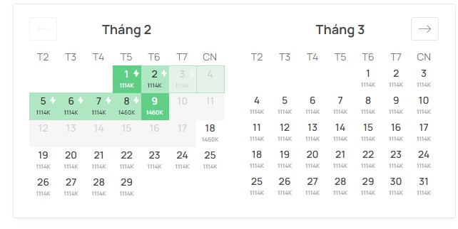 Mioto hiển thị rõ ràng giá thuê xe ô tô trong các dịp cao điểm, giúp người dùng dễ dàng lên kế hoạch thuê xe