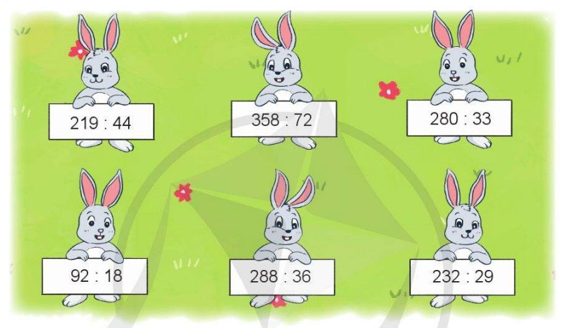 Phép chia 76:13, 85:12, 107:18, các bài toán tìm thương lớn hơn 5, minh họa cho việc đánh giá hiệu quả vượt trội, tương tự cách đánh giá các dòng xe ô tô 40 chỗ để tìm ra lựa chọn tốt nhất