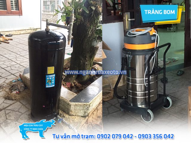 Hệ thống máy móc chuyên nghiệp tại trung tâm rửa xe ô tô Trảng Bom