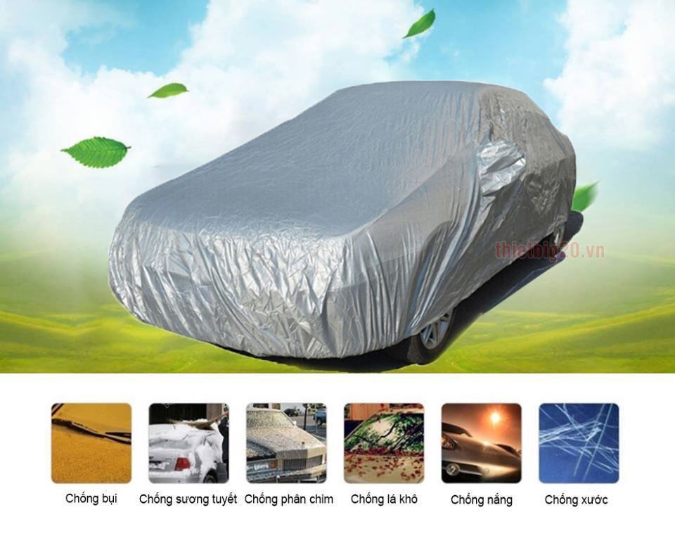 Bạt phủ xe ô tô tráng bạc dễ dàng gấp gọn tiện lợi