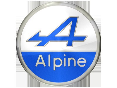 Logo Alpine, biểu tượng của di sản xe đua và hiệu suất của hãng xe ô tô Pháp.