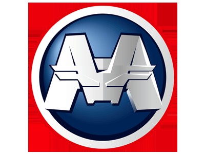 Logo Aixam-Mega, đại diện cho nhà sản xuất microcars hàng đầu của Pháp.