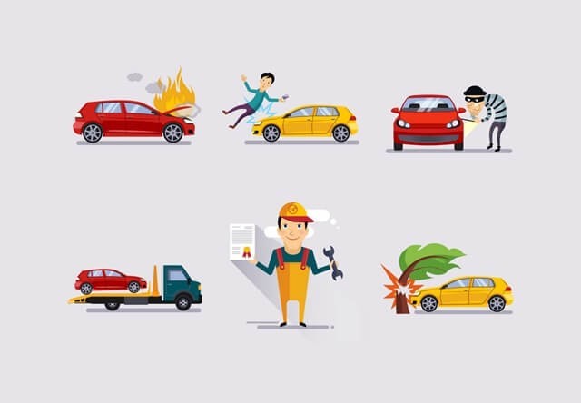 Người lái xe gọi điện thoại để thông báo tai nạn cho công ty bảo hiểm