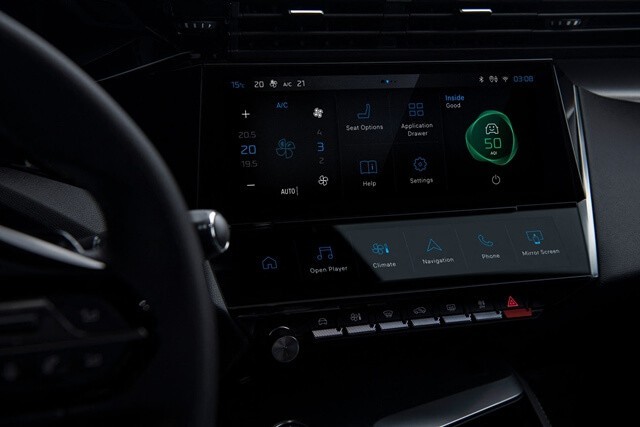Màn hình thông tin giải trí trung tâm 10 inch tích hợp hệ thống i-connect trên Peugeot 308 2025
