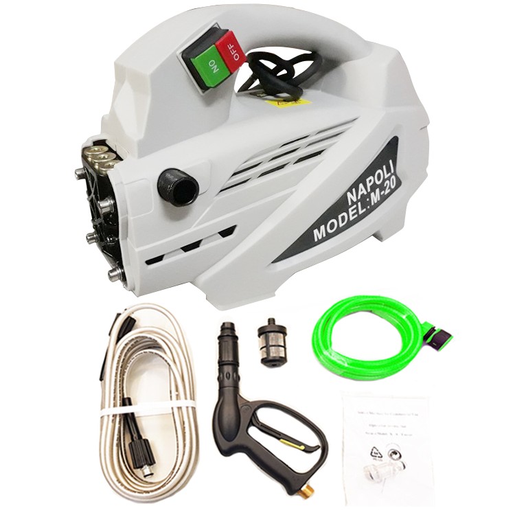Máy rửa xe gia đình Napoli M20 (2000W), công suất mạnh mẽ cho việc vệ sinh xe ô tô mini giá rẻ.