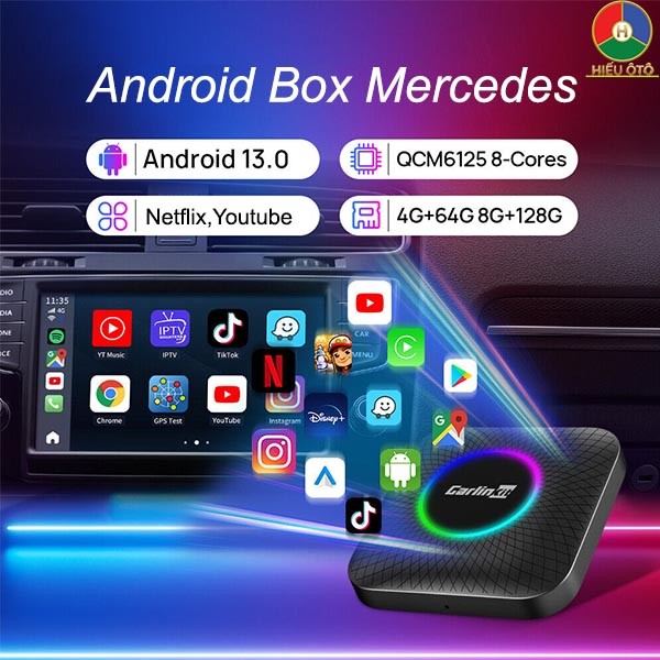 android box mercedes mang den nhieu tinh nang giai tri