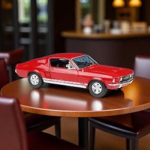 Hình mô hình xe ô tô cổ điển Ford Mustang GTA Fastback 1967 màu đỏ đẳng cấp