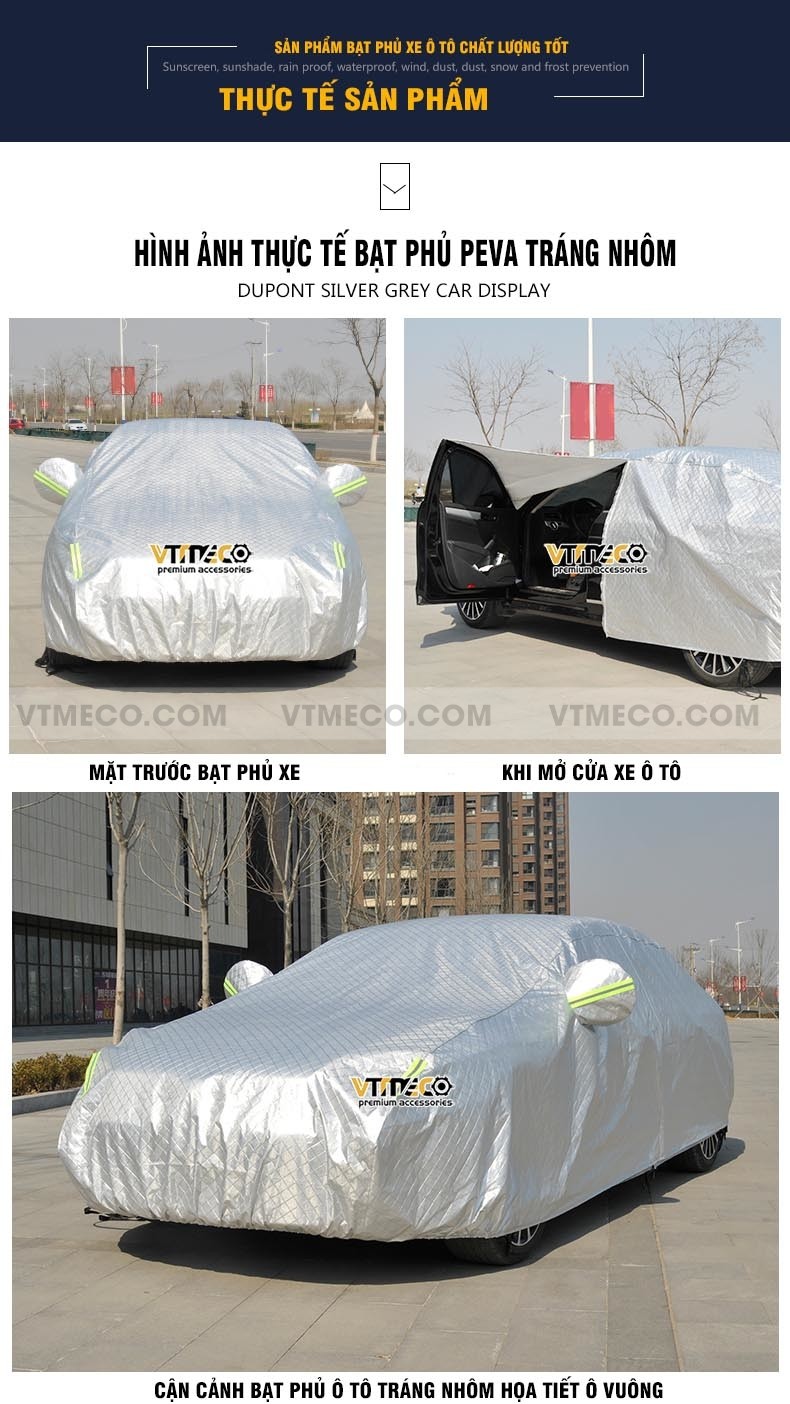 Bạt che xe Innova 7 chỗ được thiết kế vừa vặn, ôm sát phần đầu xe, tăng cường khả năng chống nước