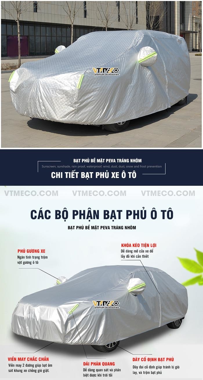 Phần đuôi xe Innova được bảo vệ bằng bạt phủ với dây đai chắc chắn, chống gió lật