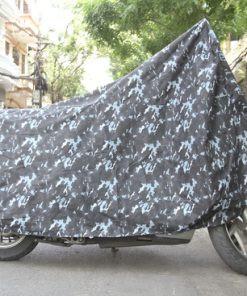 Bạt trùm xe máy ngoài trời họa tiết rằn ri quân đội chống thấm nước hiệu quả.