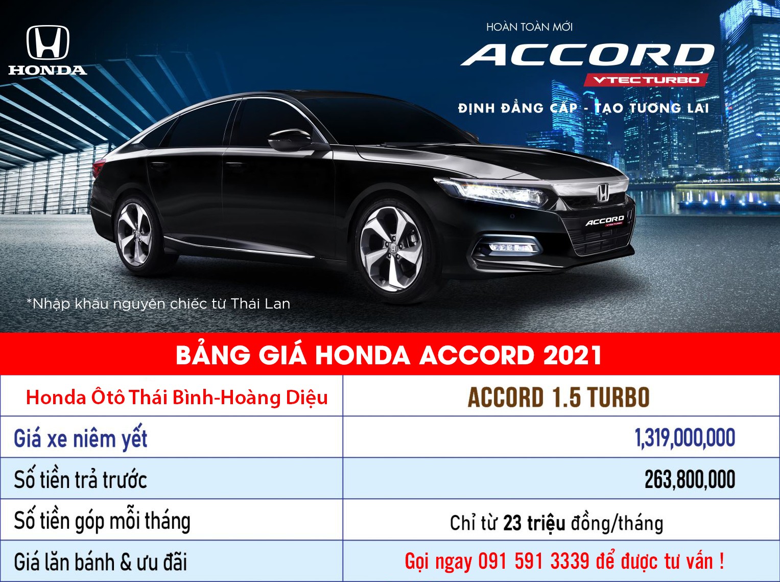 Bảng giá Honda Accord tháng 9