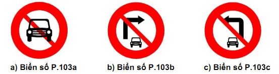 Chi tiết biển cấm xe ô tô P.103a, quy định cấm các loại xe cơ giới