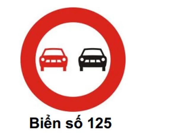 Biển báo P.125 &quot;Cấm vượt&quot; theo luật vượt xe ô tô