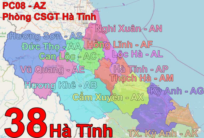 Biển số định danh cá nhân 38 của Hà Tĩnh trên xe ô tô mới