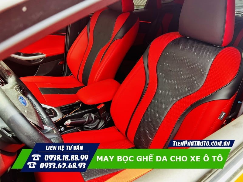 Mẫu ghế da công nghiệp xe ô tô màu nâu be sang trọng, đường may tinh xảo
