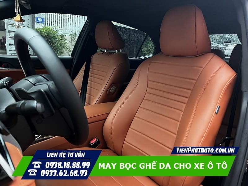 Mẫu bọc ghế da công nghiệp xe ô tô màu xám với họa tiết đơn giản