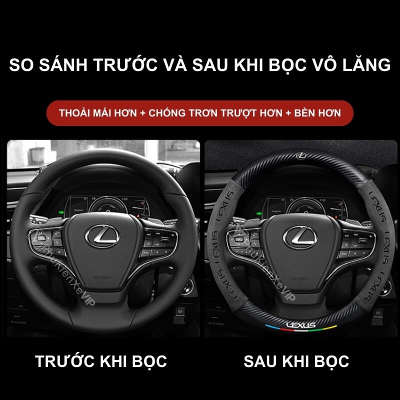 Bọc da vô lăng xe ô tô vừa vặn ôm sát vô lăng, tạo cảm giác thoải mái khi cầm lái