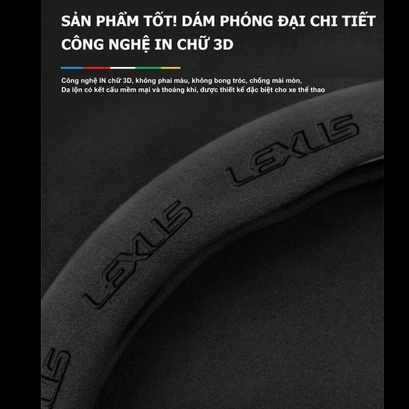 Công nghệ in logo 3D thương hiệu Lexus làm tăng độ sang trọng, thời thượng cho bọc da vô lăng xe ô tô