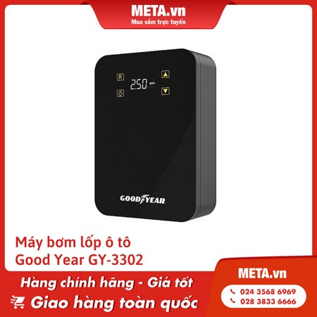 Máy bơm lốp ô tô điện tử cảm ứng Good Year GY-3302 với tính năng tự ngắt thông minh, an toàn và dễ sử dụng.
