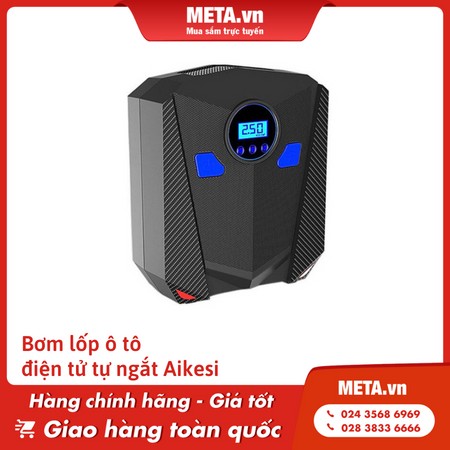 Bơm lốp ô tô điện tử tự ngắt Aikesi với xilanh kép mạnh mẽ, bơm hơi nhanh chóng cho xe 16 chỗ.