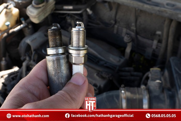 Bugi ô tô bị muội đen dẫn đến hoạt động không hiệu quả