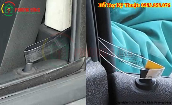 Minh họa các loại thanh nhựa mỏng dùng để mở khóa cửa xe ô tô
