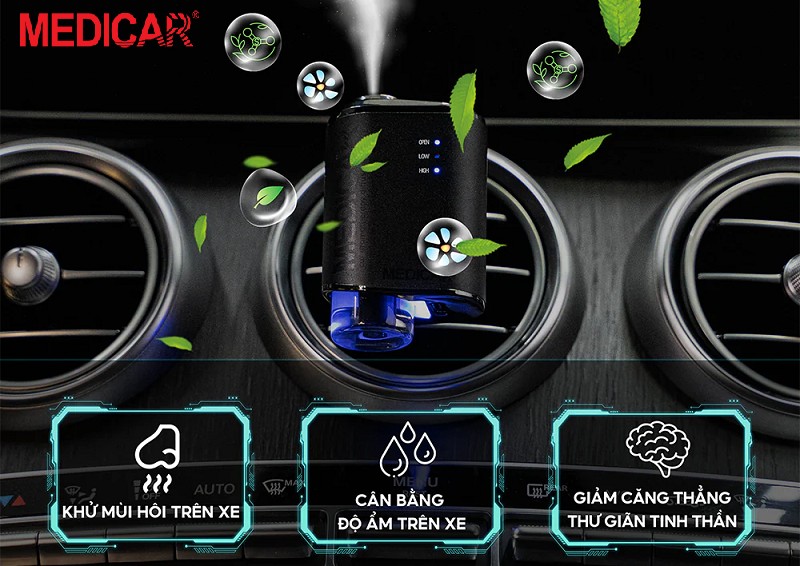 Máy xông tinh dầu ô tô giúp tạo mùi thơm cho xe ô tô hiệu quả