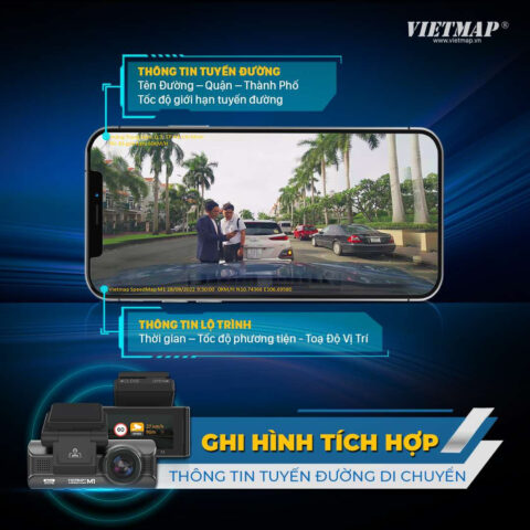 Camera hành trình Vietmap M1 ghi hình sắc nét cho xe ô tô