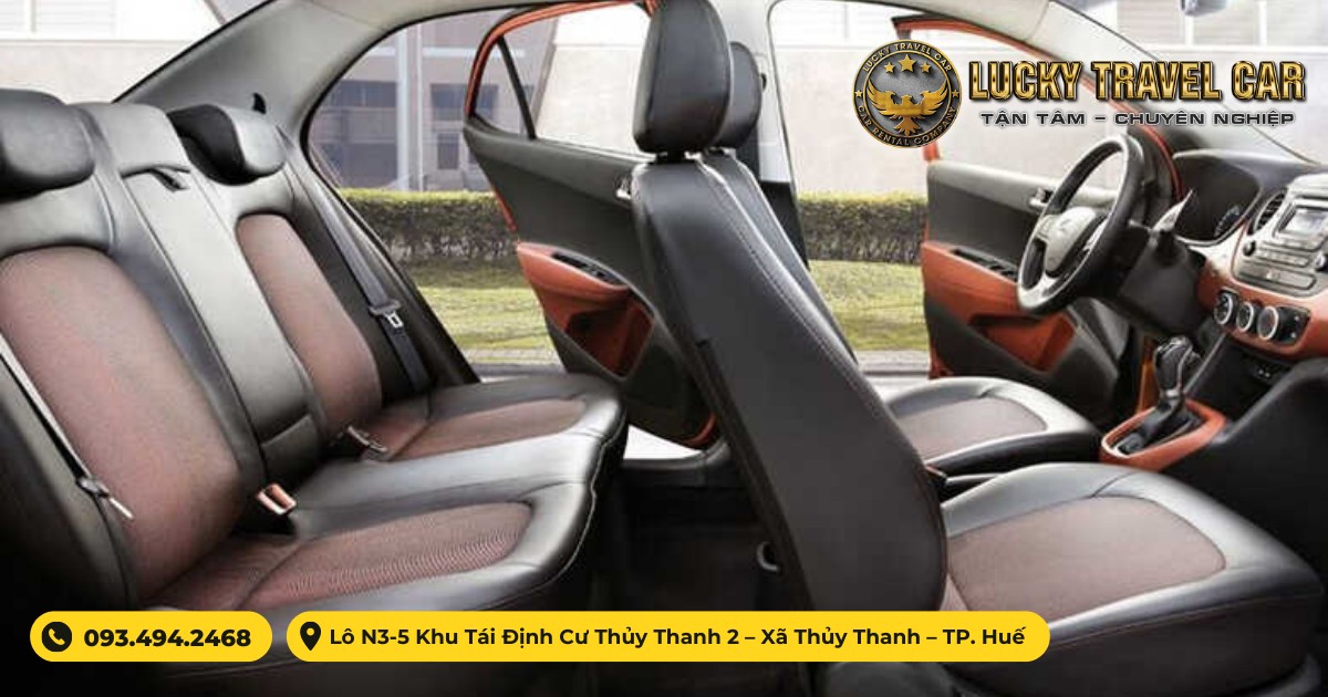 Nội thất tiện nghi và rộng rãi của xe ô tô 4 chỗ i10, mang lại sự thoải mái cho người lái và hành khách