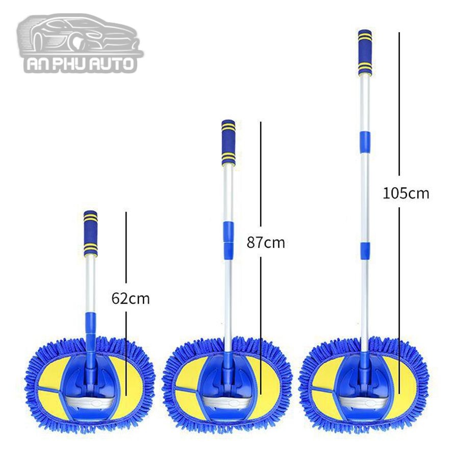 Cán chổi rửa xe ô tô đa năng có thể điều chỉnh độ dài tiện lợi để vệ sinh các vị trí cao