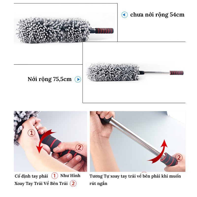 Chổi tròn vệ sinh ô tô xe hơi, cây quét dọn nội thất xe ô tô