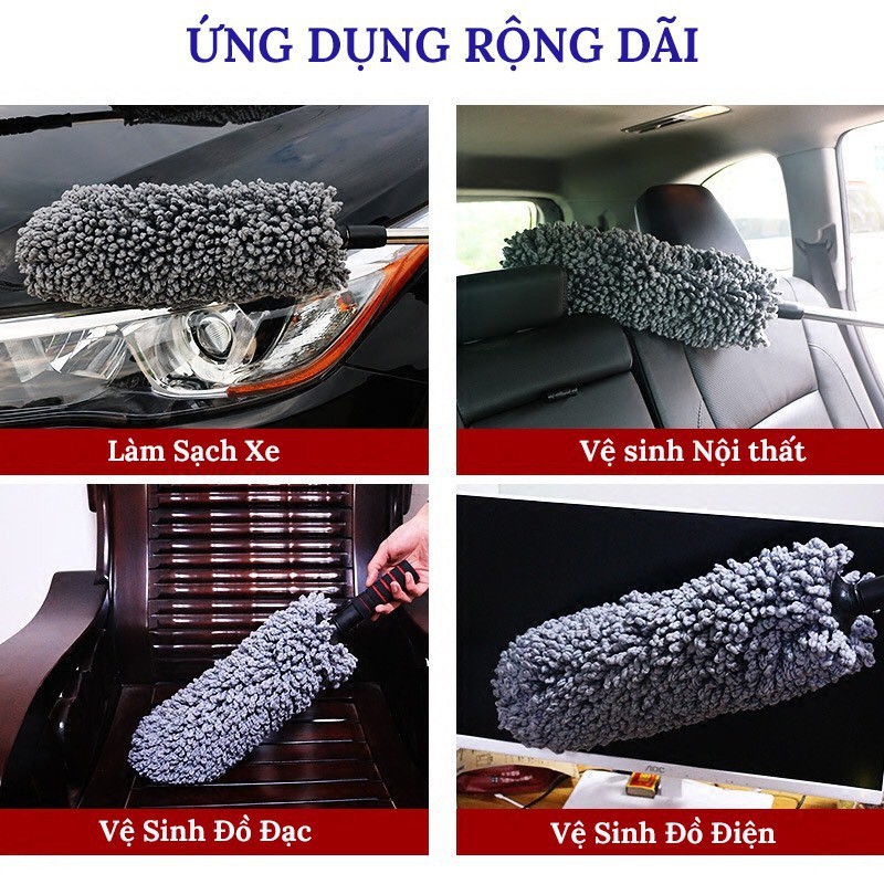Chổi tròn vệ sinh ô tô xe hơi, cây quét dọn nội thất xe ô tô