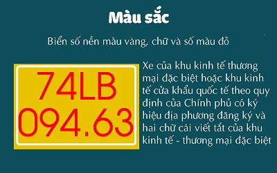 Biển số xe ô tô màu vàng đặc trưng