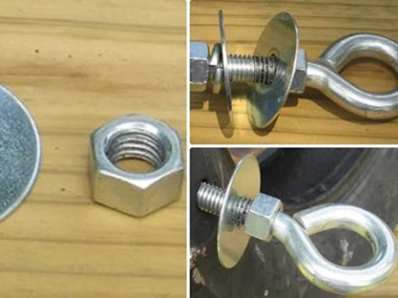 Chuẩn bị các loại bu lông và phụ kiện cần thiết để gắn móc treo vào xích đu lốp xe ô tô.