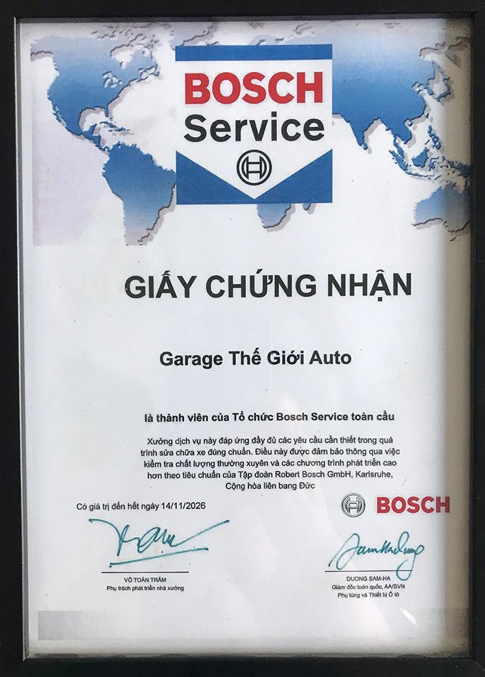 Giấy chứng nhận Bosch, đảm bảo chất lượng linh kiện ô tô