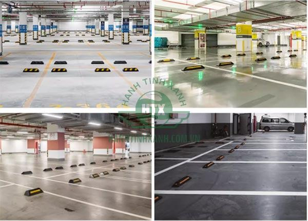Chặn lùi xe ô tô cao su được sử dụng phổ biến trong hầm đỗ xe