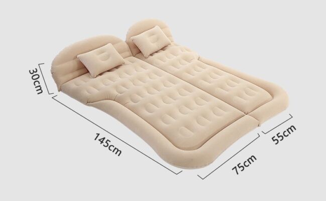 Giường hơi ô tô kích thước lớn, tạo không gian nghỉ ngơi rộng rãi trong xe SUV