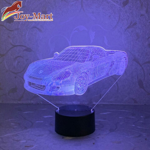 Đèn ngủ LED 3D hình siêu xe thể thao màu xanh ấn tượng, mang lại không gian hiện đại