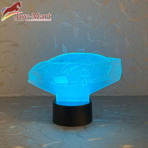 Mẫu đèn LED 3D hình siêu xe ô tô màu vàng cá tính, trang trí bàn làm việc hoặc phòng khách