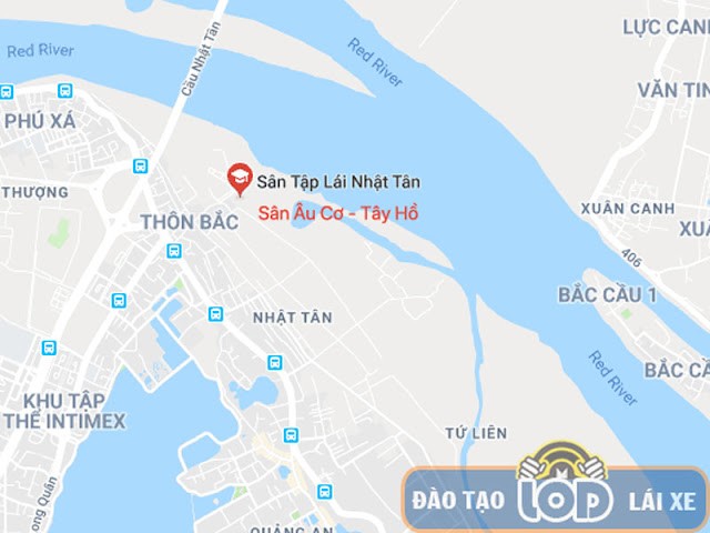 Bảng chỉ dẫn địa chỉ sân tập lái xe ô tô Nhật Tân Âu Cơ