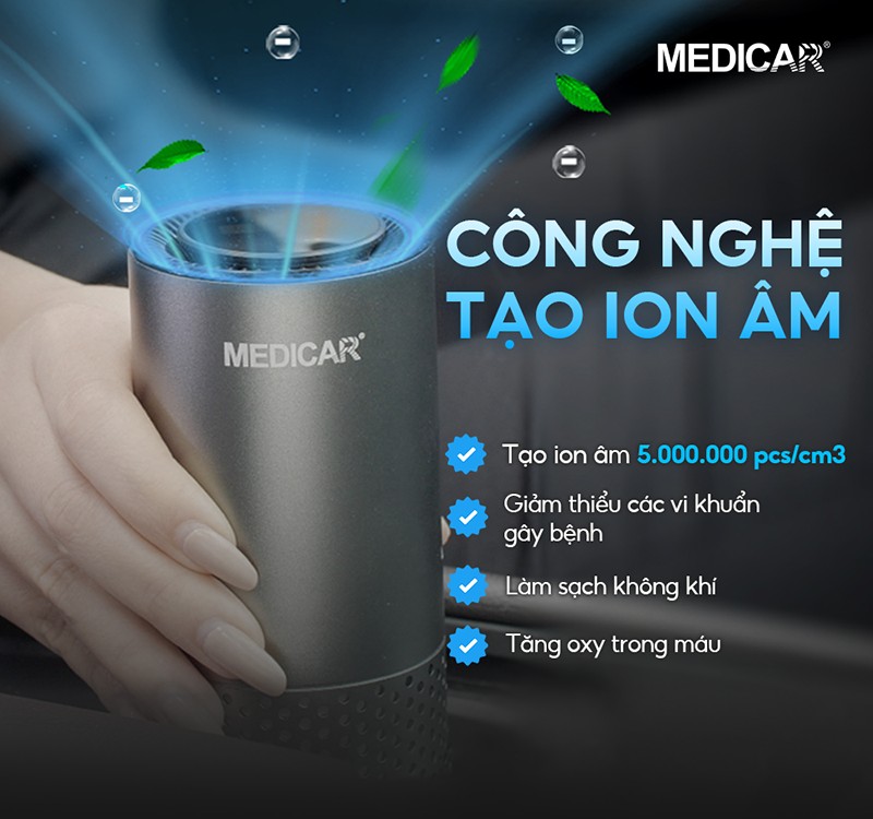 Máy lọc không khí chuyên dụng giúp khử mùi và làm sạch không khí trong xe ô tô có mùi hôi