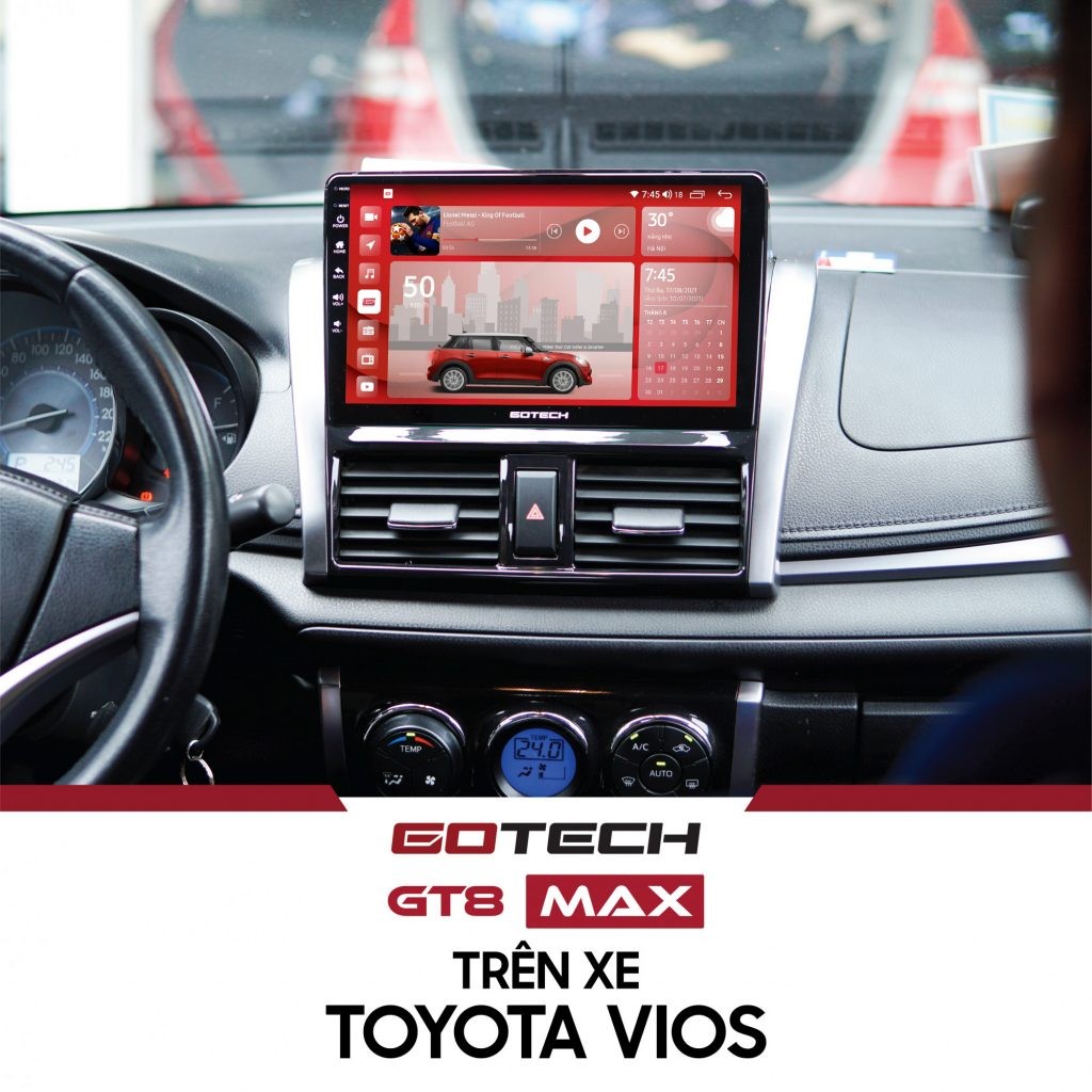 Lắp màn hình DVD Android Gotech cho xe Toyota Vios