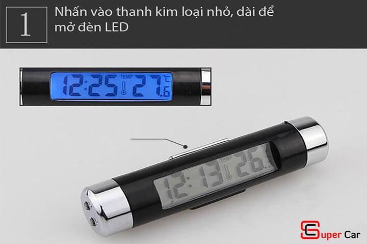 Màn hình đồng hồ nhiệt kế gắn xe hơi hiển thị số điện tử