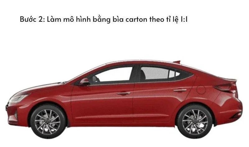 Dựng mô hình xe ô tô bằng bìa carton để mô phỏng cách làm cầu vào nhà