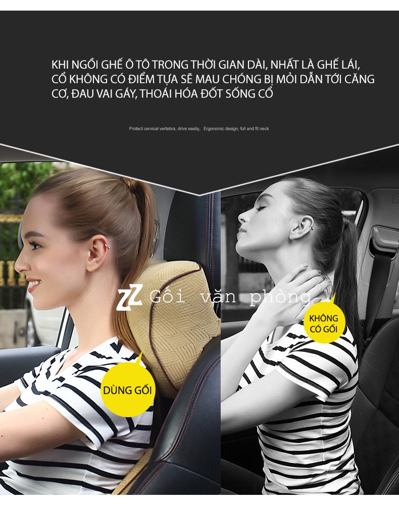 Người dùng sử dụng gối kê cổ ô tô đúng cách