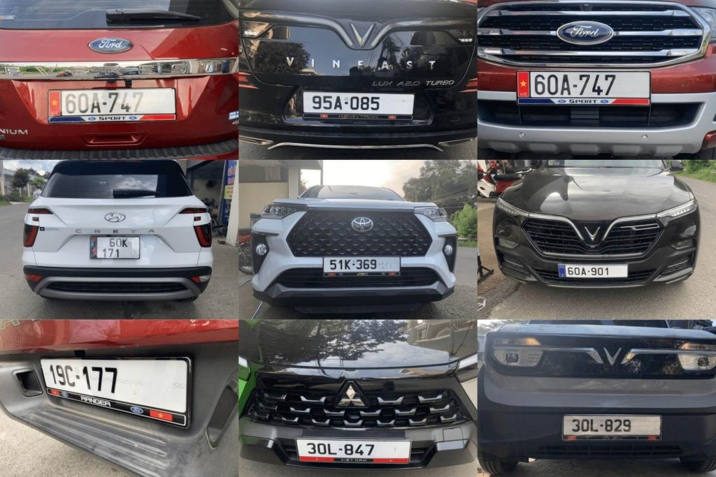 Bọc biển số xe ô tô với cờ và logo theo hãng xe tùy chỉnh