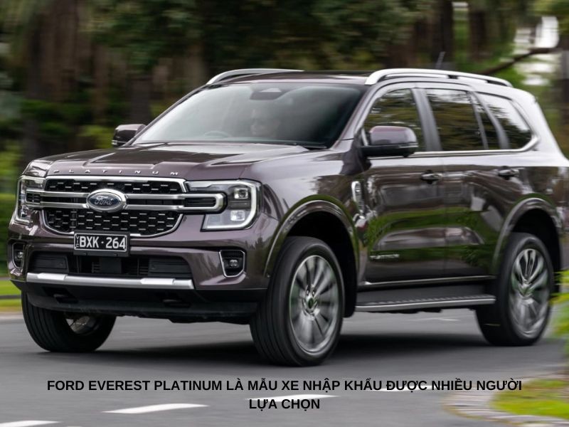 Ford Everest Platinum là một trong các dòng xe ô tô nhập khẩu nguyên chiếc được nhiều người lựa chọn